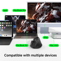 Souris sans fil Bluetooth double mode, rechargeable, silencieuse, ergonomique, verticale, pour ordinateur portable, PC, bureau