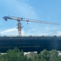 Grúa Torre Plana de 4-20T Fabricada en China, de Segunda Mano, Motor de Elevación Pesada, Caja de Cambios, Motor de Alta Eficiencia, Alcance de 40-80m, Aprobado por CE