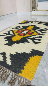 Handwoven Wool Jute Southwestern Tribal <b>Runner</b> <b>Rug</b> | Rustic Boho Farmhouse Entryway Hallway Accent Carpet for Home Decor - Product Image 6