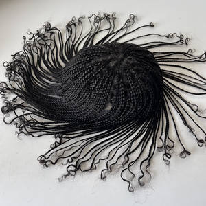 Base de encaje completo, peluca India para <span class=keywords><strong>hombre</strong></span>, prótesis de cabello masculino, <span class=keywords><strong>trenzas</strong></span> <span class=keywords><strong>africanas</strong></span> de ganchillo, tupé para <span class=keywords><strong>hombre</strong></span>, <span class=keywords><strong>pelo</strong></span> <span class=keywords><strong>largo</strong></span> de 12 pulgadas - Product Image 2