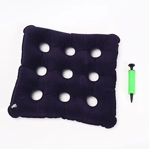 Inflatable Square Seat <b>Cushion</b> With Perforations For Pressure Relief Buttocks Support Home Wheelchair Use PVC Material One Size - Product Image 1