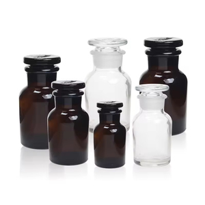 Amber <b>Glass</b> Reagent <b>Bottles</b> <b>50Ml</b> 125Ml 250Ml 500Ml Wide Mouth With <b>Glass</b> Stopper Lab Chemical Storage - Product Image 1