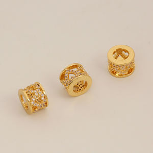 Pendenti a cuore cavo in oro placcato oro 18K stile classico europeo ciondoli zircone perlina di trasporto - Product Image 2