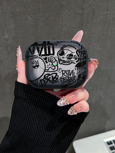 <span class=keywords><strong>Coque</strong></span> antichoc translucide givrée en TPU motif Street Art <span class=keywords><strong>Basketball</strong></span> Doodle Cœur Rouge et Vigne, compatible avec les séries 4/3/Pro/2 - Product Image 2
