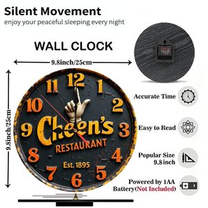 Round Wooden Wall <b>Clock</b> 25x25Cm <b>Silent</b> Movement For Bedroom Living Room Home Decor - Product Image 2