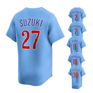 Оптовая продажа, недорогая майка для бейсбола, 7 Dansby Swanson 27 Seiya Suzuki 30 Kyle Tucker 8 Ian Happ - Product Image 3