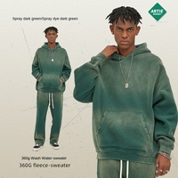 Ensemble pantalon et sweat à capuche matelassé pour homme, 100 % coton, anti-boulochage, teint par pulvérisation, style vieilli, collection Automne Hiver 2026