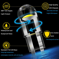 Super helle W5W 194 T10 Glas gehäuse Cob LED Auto lampe 6000K Weiß Grün Blau Rot Keil Kennzeichen lampe