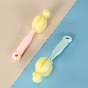 Baby Bottle Cleaning Brush Sponge Head Pink Green Blue For Nipple And Bottle Cleaning <b>Tool</b> - Product Image 4