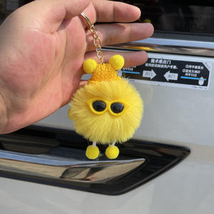 Vente en gros de petits porte-clés boule de charbon de dessin animé mignon sacs en peluche <span class=keywords><strong>pompon</strong></span> poupée porte-clés accessoires voiture porte-clés pendentif <span class=keywords><strong>bijoux</strong></span> - Product Image 1