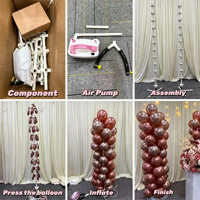 Arche de ballons auto-gonflante, colonnes de fond de scène, support réutilisable, décoration de fête gonflable, montage rapide, vente en gros