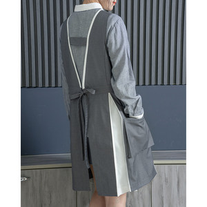 Delantal sin mangas de moda para mujer, antimanchas, con logo personalizado, para cocina, floristería, guardería, educación temprana, uniforme de trabajo - Product Image 4