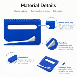 Ouvre-lettre 3-en-1 avec règle et coupe-enveloppes, personnalisable avec logo, en plastique, outil de bureau, cadeau promotionnel d'entreprise, vente en gros - Product Image 4