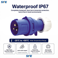 Prises et fiches électriques industrielles étanches SFN CE IP67, 3 broches, 16A, 32A, fiche mâle industrielle, 220V, 240V, IP44
