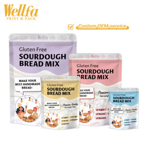 Emballage de <span class=keywords><strong>farine</strong></span> de qualité alimentaire réutilisable sur pied personnalisé 100g 250g 500g 1kg Étanche à l'humidité Sans <span class=keywords><strong>gluten</strong></span> Mélange de pâte à pain au levain en poudre Sac - Product Image 1