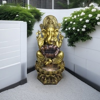 Haute qualité grand Feng Shui religieux extérieur eau caractéristique fontaine résine assis éléphant hindou bouddha Ganesha artificiel
