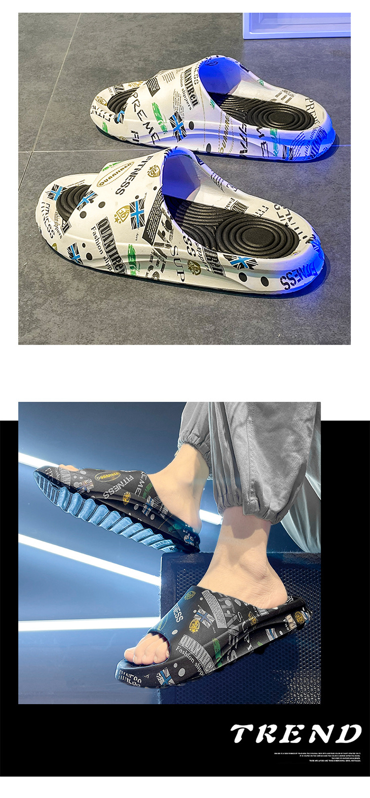 The Latest Models of EVA Shoes Men Slippers Bathroom Soft Anti-slip Beach Slides Shoes