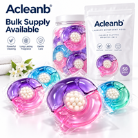 3-en-1 Capsules de lessive écologiques jetables en forme de Q avec billes parfumées, couleurs personnalisées, parfum, OEM, ODM, emballage marque privée