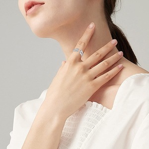 <b>Adjustable</b> <b>Silver</b> Plated Beaded <b>Ring</b> For Women Geometric Ball Shape Open Finger <b>Ring</b> Gift Jewelry S925 - Product Image 4