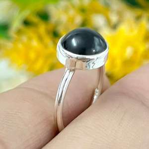 Black Tourmaline Bezel Setting 925 Sterling Silver Ring Jewelry for Wedding Anniversary Valentine's <b>Day</b> <b>Gift</b> - Product Image 4