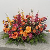 Knallrosa Künstliche Blumenarrangements Künstliche Seidenblumen in Rosa und Orange für Hochzeitsgang und Eingangsbereich-Dekoration