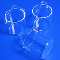 Bécher en quartz transparent sur mesure de haute qualité, sans ozone, services de cintrage, soudage et découpe, prix de gros