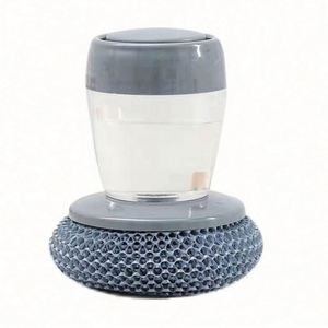 Automatic Iquid Dispenser Cleaner Palm Brush <b>Handle</b> <b>Sponge</b> Removable Brush Kitchen Dishwashing Brush With Soap Dispenser - Product Image 2