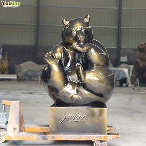 Statua dell'orso selvaggio foresta parchi all'aperto <span class=keywords><strong>Cast</strong></span> seduta scultura in bronzo astratta - Product Image 2