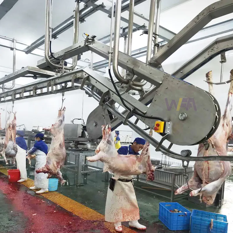直接販売ハラール羊の食肉処理場機器ヤギの死体輸送子羊の食肉処理ラインの輸送レールをぶら下げ