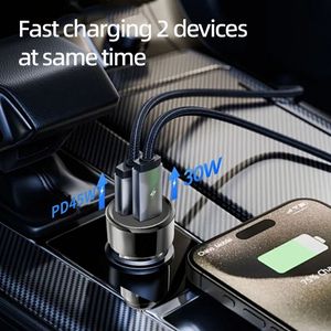 อะแดปเตอร์จ่ายไฟแบบเร็วพิเศษ A+C สำหรับรถยนต์ ช่องเสียบชาร์จคู่ พอร์ต USB-C - Product Image 5