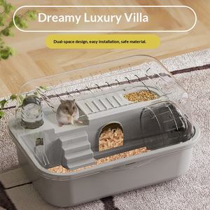 Cage <span class=keywords><strong>à</strong></span> hamster écologique neuve, provenant du fabricant, château d'<span class=keywords><strong>intérieur</strong></span> en acrylique avec puits de lumière, bouton, ensemble complet, boîte solide pour petits animaux - Product Image 2