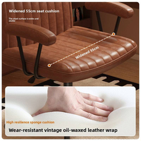 Chaise de bureau en cuir PU, rembourrage doux, pivotante, base en acier, moderne, pour bureau, étude, chambre, ordinateur, ergonomique, soutien et confort
