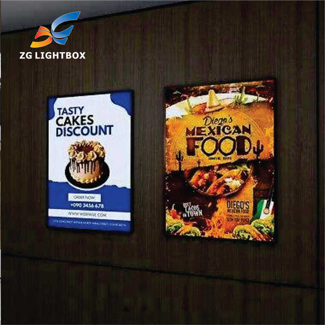 Slim Aluminum Changeable Poster Light Box LED Backlit Display Advertising Lightbox Wall Mounted Sign for Shop