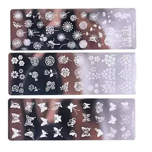 Custom Design Nail Art Stamping Plate Stainless Steel Metal 6*12cm Nail Transfer Printing Stamp Template