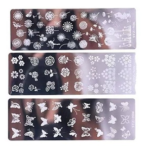 Piastra per Stamping <span class=keywords><strong>Unghie</strong></span> Personalizzata in Acciaio Inossidabile 6x12cm, Stampo per Trasferimento Stampa <span class=keywords><strong>Unghie</strong></span> - Product Image 3