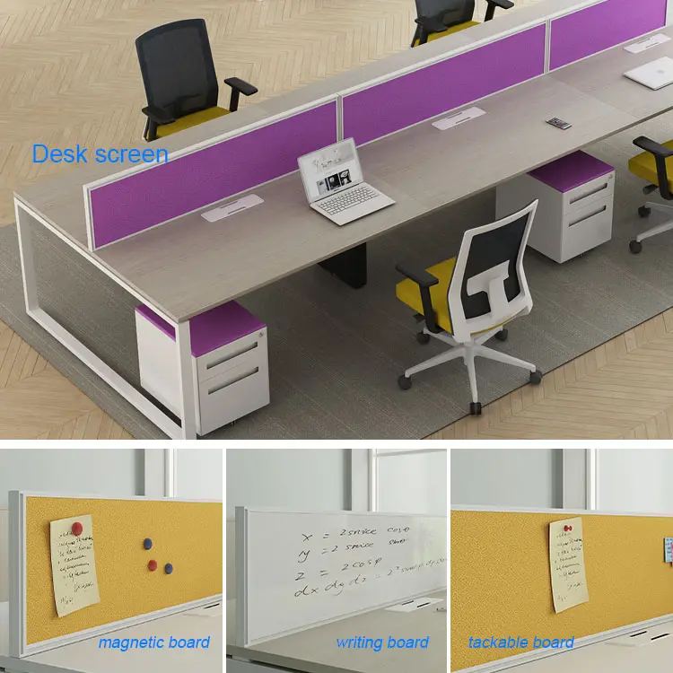 Workstation da ufficio mobili per ufficio commerciale aperto 120 gradi per 6 persone