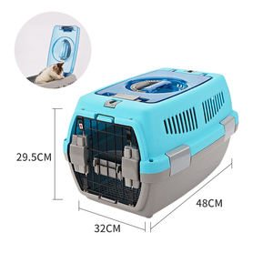 Kilitlenebilir taşınabilir Pet köpek sandık kafes plastik açık küçük evcil hayvan taşıyıcı stoklanan kedi kafesi - Product Image 6