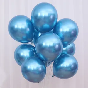 Alo 12 "bán buôn sinh nhật đảng trang trí bóng globos Helium Latex số lượng lớn kim loại màu xanh không khí Ballon Bleu Bộ