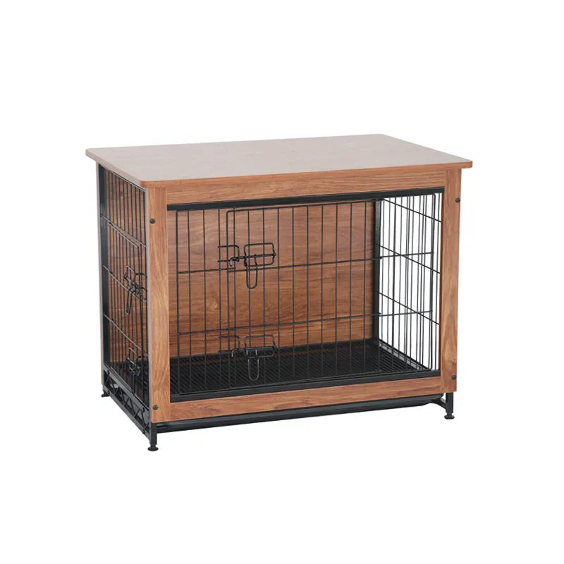 Indoor Haustier gehege Massivholz und Eisen Doppel deck Outdoor Haustiere Hundehütte Holz Zwinger für Katzen & Hunde