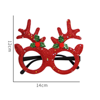 Lunettes de fête de Noël renne roux très populaires, lunettes fantaisie à bois de cerf scintillants, accessoire photo de Noël pour réunion de famille