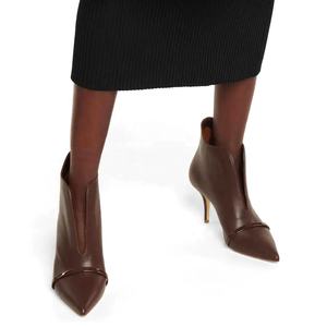 Женские ботильоны на высоком каблуке, ботинки шоколадно-коричневого цвета, Осенняя обувь, 2021 - Product Image 5