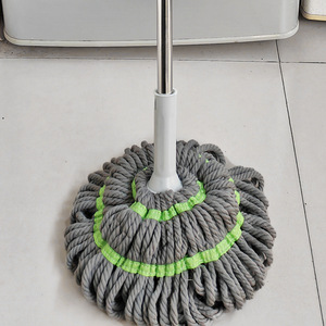 Self Wringing <b>Mop</b> Polyester Round Hands Free <b>Rotating</b> Floor <b>Mop</b> Bathroom Use - Product Image 1