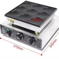 Équipement de cuisson commercial automatique à moteur pour gaufres bulles rondes à 9 trous en acier inoxydable et dorayaki