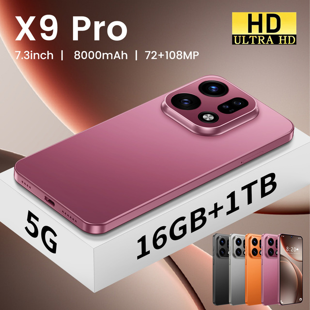 2026 New X9 Pro Android Smartphone 7.3 Inch LED Full Screen Telephone 16+1TB