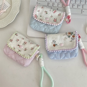 Moda piccola borsa floreale in cotone portachiavi portachiavi simpatici borse per auricolari portamonete portamonete portamonete - Product Image 4