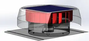 مروحة سقف شمسية للاستخلاص من الطاقة الخضراء بقوة 25 وات مروحة تهوية بلوحة شمسية منزلية مروحة قابلة لإعادة الشحن كهربائية تهوية العلية
