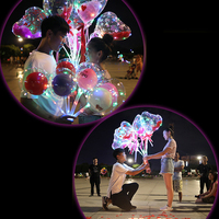 Vente flash Saint-Valentin, ballon en forme de cœur LED de 18 pouces, ballon Bobo en forme de cœur avec lumière pour les amoureux, ballon en mousse Bobo Brede Hals