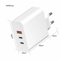Adaptateur GaN 65W QC3.0 PD Charge Super Rapide US EU AU UK KC Plug USB C Chargeur Mural Pour Chargeur de Téléphone et Ordinateur Portable