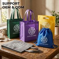 Sac non tissé violet de qualité supérieure, logo personnalisé, 3D, ultrasonique, résistant, réutilisable, écologique, recyclable, emballage cadeau, supermarché