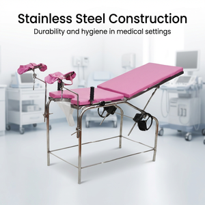 Lettino Ginecologico Lechi <span class=keywords><strong>A23</strong></span>-I in Acciaio Inossidabile, Letto Ospedaliero per Esami Ginecologici con Schienale, Tavolo per Ispezioni - Product Image 6